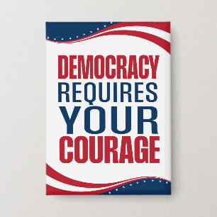 Demokratie braucht Mut Flagge Button
