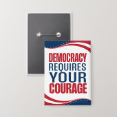 Demokratie braucht Mut | Flagge | Button (Vorderseite/Rückseite)
