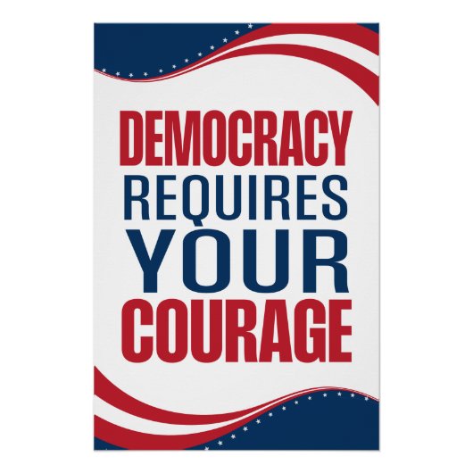 Demokratie braucht Mut | Flagge | Poster (Vorderseite)