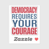 Demokratie braucht Mut | Red Blue | Aufkleber (Blatt)