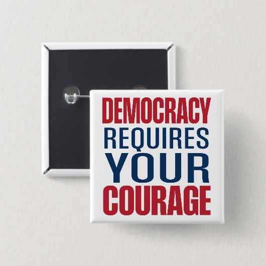 Demokratie braucht Mut | Red Blue | Button (Vorne & Hinten)