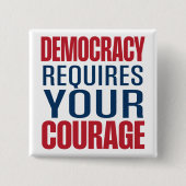 Demokratie braucht Mut | Red Blue | Button (Vorderseite)