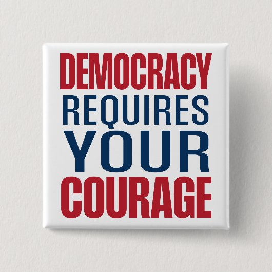 Demokratie braucht Mut | Red Blue | Button (Vorderseite)