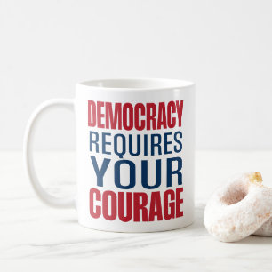 Demokratie braucht Mut Red Blue Kaffeetasse