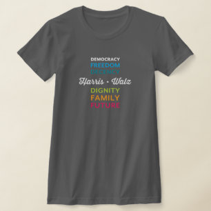 Demokratie-Decretion Kamala Harris Walz T - Shirt