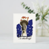 Demokratie eine Herausforderung, Poster mit Libert Postkarte (Stehend Vorderseite)