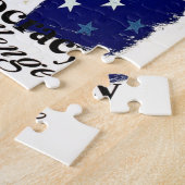 Demokratie eine Herausforderung, Poster mit Libert Puzzle (Seite)