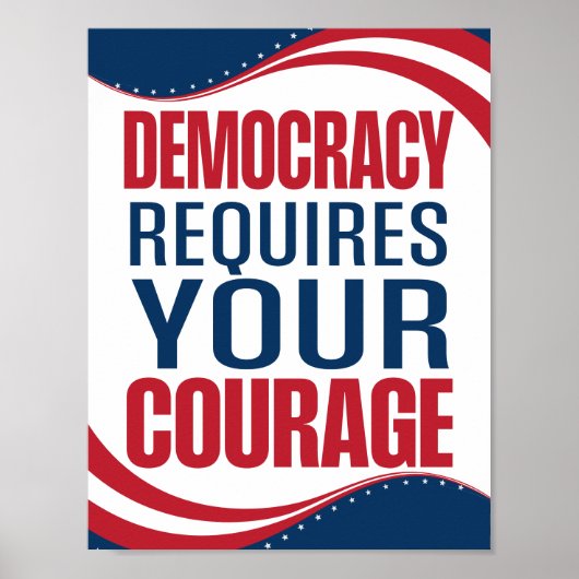 Demokratie erfordert Mut | Flagge | Poster (Vorne)