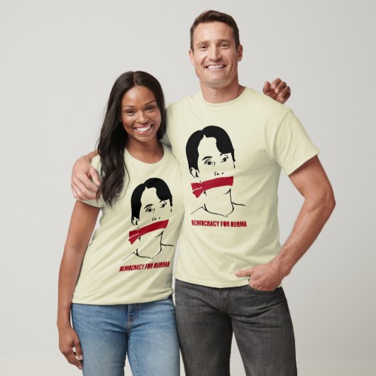 Demokratie für den burmesischen Stift (mit Rot und T-Shirt (Unisex)