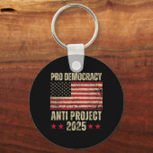Demokratie gegen Projekt 2025 Stopp Projekt 2025 A Schlüsselanhänger (Vorderseite)