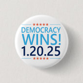 Demokratie gewinnt Kamala Harris 1,20,25 Button (Vorderseite)