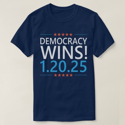 Demokratie gewinnt Kamala Harris 1,20,25 T-Shirt (Design vorne)