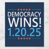 Demokratie gewinnt Kamala Harris 1,20,25 Weinetikett (Einzelnes Label)