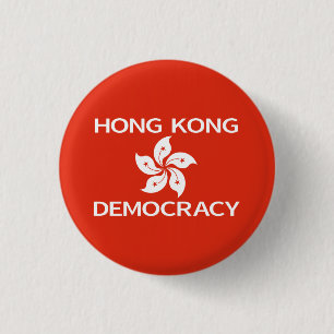 Demokratie - Hongkonger Orchideenflagge Button