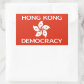Demokratie - Hongkonger Orchideenflagge Rechteckiger Aufkleber (Tasche)
