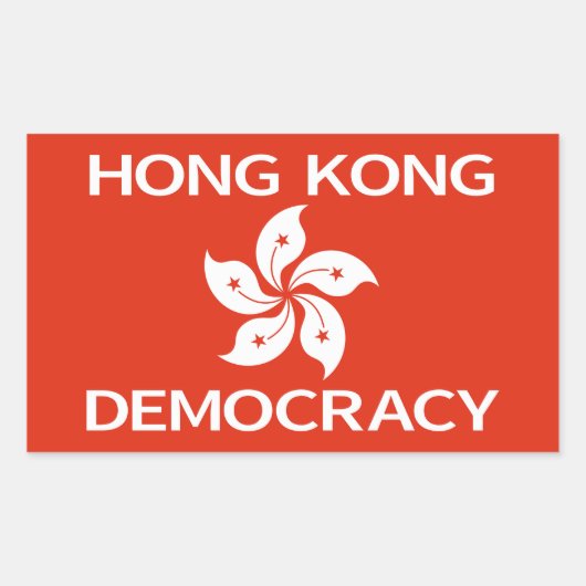 Demokratie - Hongkonger Orchideenflagge Rechteckiger Aufkleber (Vorderseite)