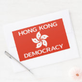 Demokratie - Hongkonger Orchideenflagge Rechteckiger Aufkleber (Umschlag)