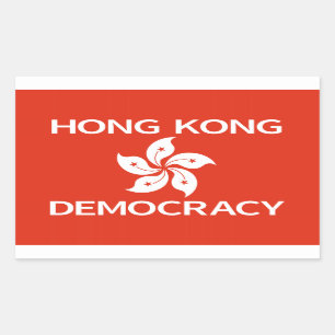 Demokratie - Hongkonger Orchideenflagge Rechteckiger Aufkleber