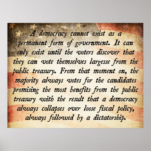 Demokratie kann kein Zitat haben Poster (Vorne)