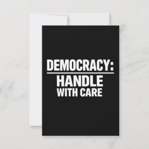 Demokratie mit Sorgfalt behandeln Dankeskarte