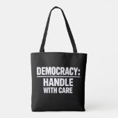 Demokratie mit Sorgfalt behandeln Tasche (Rückseite)