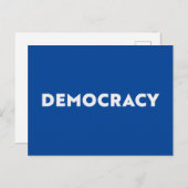 Demokratie moderne Typografie minimalistisch weiß Postkarte (Vorne/Hinten)