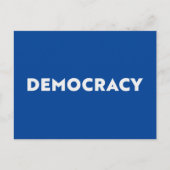 Demokratie moderne Typografie minimalistisch weiß Postkarte (Vorderseite)