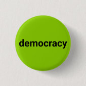 Demokratie Moderne Typografie schwarzen Kalkgrün c Button (Vorderseite)