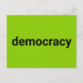 Demokratie Moderne Typografie schwarzen Kalkgrün c Postkarte (Vorderseite)
