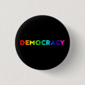 Demokratie Regenbogengradition Typografie lgbtq St Button (Vorderseite)