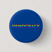 Demokratie Regenbogentypografie Lgbtq Gay Pride bl Button (Vorderseite)