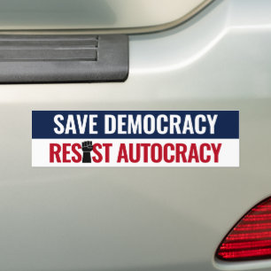 Demokratie retten, Autokratie widerstehen - Anti T Autoaufkleber