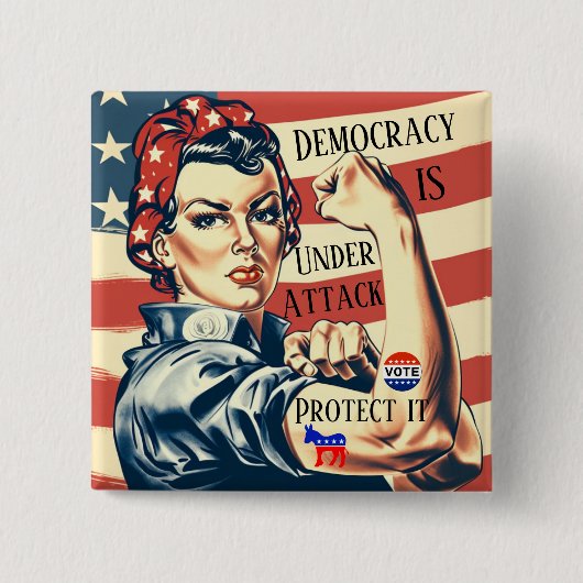 Demokratie/ Schutz Button (Vorderseite)