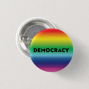 Demokratie schwarzer Text Regenbogengradienten Sto Button