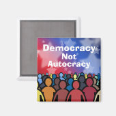 Demokratie statt Autokratie Magnet (Vorderseite/Rückseite)