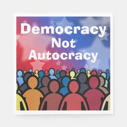 Demokratie statt Autokratie Serviette (Vorderseite)