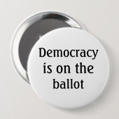 Demokratie steht auf dem Stimmzettel Button (Vorne & Hinten)