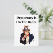 Demokratie steht auf dem Wahlgang 2026 Postkarte (Stehend Vorderseite)