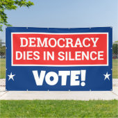 Demokratie stirbt stillschweigend auf dem Banner d (Außenbereich)