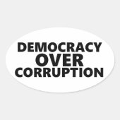 Demokratie über Korruption Ovaler Aufkleber (Vorderseite)