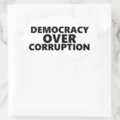 Demokratie über Korruption Ovaler Aufkleber (Tasche)