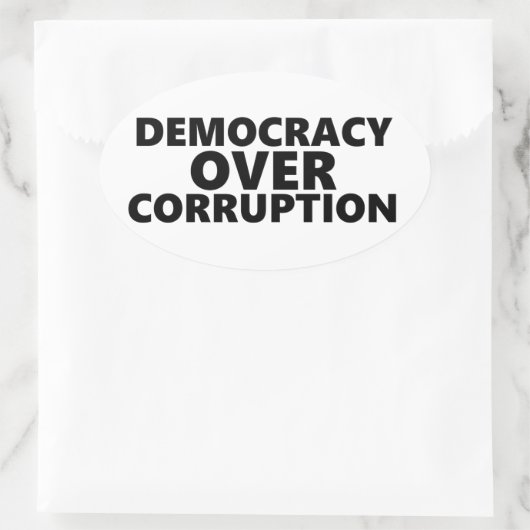 Demokratie über Korruption Ovaler Aufkleber (Tasche)