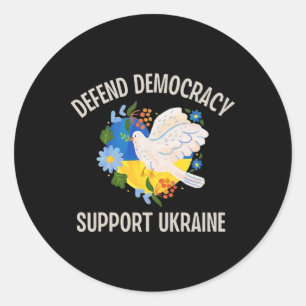 Demokratie verteidigen Ukraine unterstützen Runder Aufkleber