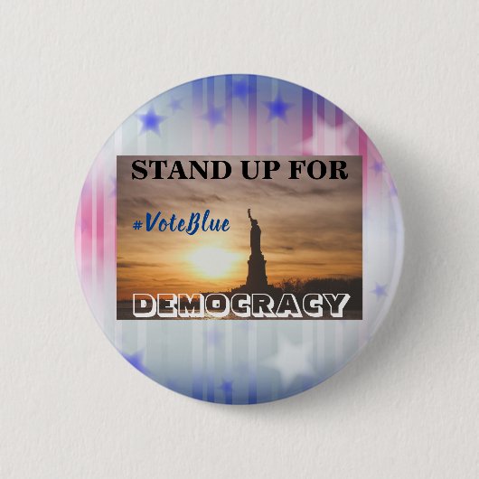 DEMOKRATIE: #VoteBlue Button (Vorderseite)