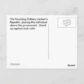 Demokratie, wer braucht sie? Postkarte (Rückseite)