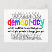 Demokratie, wer braucht sie? Postkarte (Vorderseite)