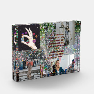 Demokratiewerkzeuge und Wahlvorstellungen Fotoblock