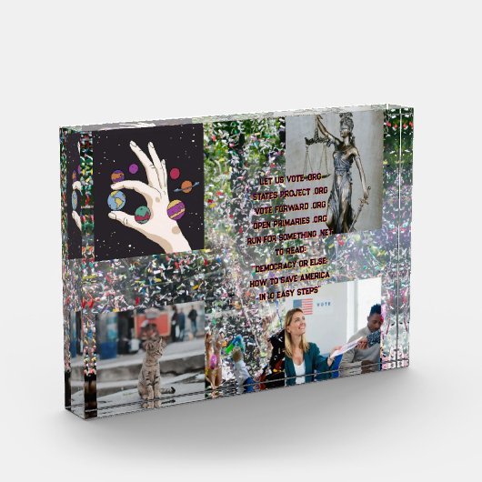 Demokratiewerkzeuge und Wahlvorstellungen Fotoblock (Links)