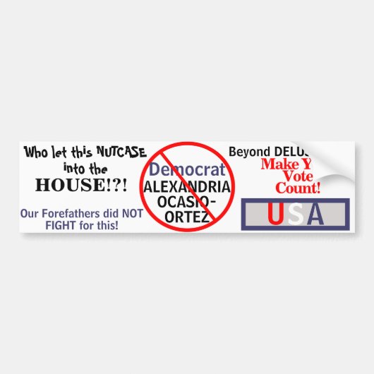 Demokratische Alexandria Ocasio-Cortez Autoaufkleber (Vorne)