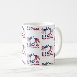 Demokratische Donkey-Republikanische Elefantenpoli Kaffeetasse